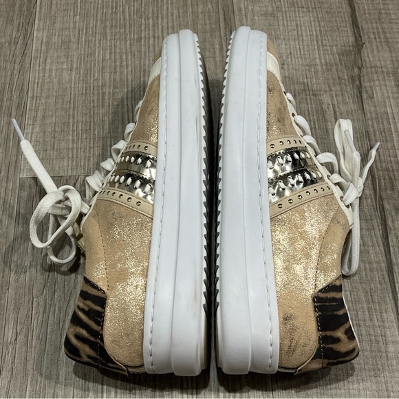 Geox Gold and White Sneakers with Metallic Finish Sz7 - Picture 5 of 10